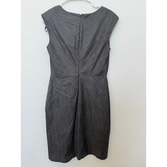 Calvin Klein Gray Sheath Dress V Neck 6 - Picture 2 of 6